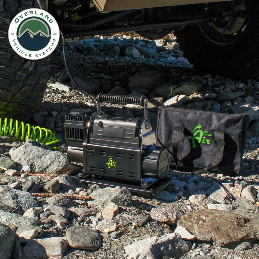 OVS EGOI Portable Single/Dual Motor Digital Air Compressor System With Control Panel, Storage Bag, Hose & Attachments