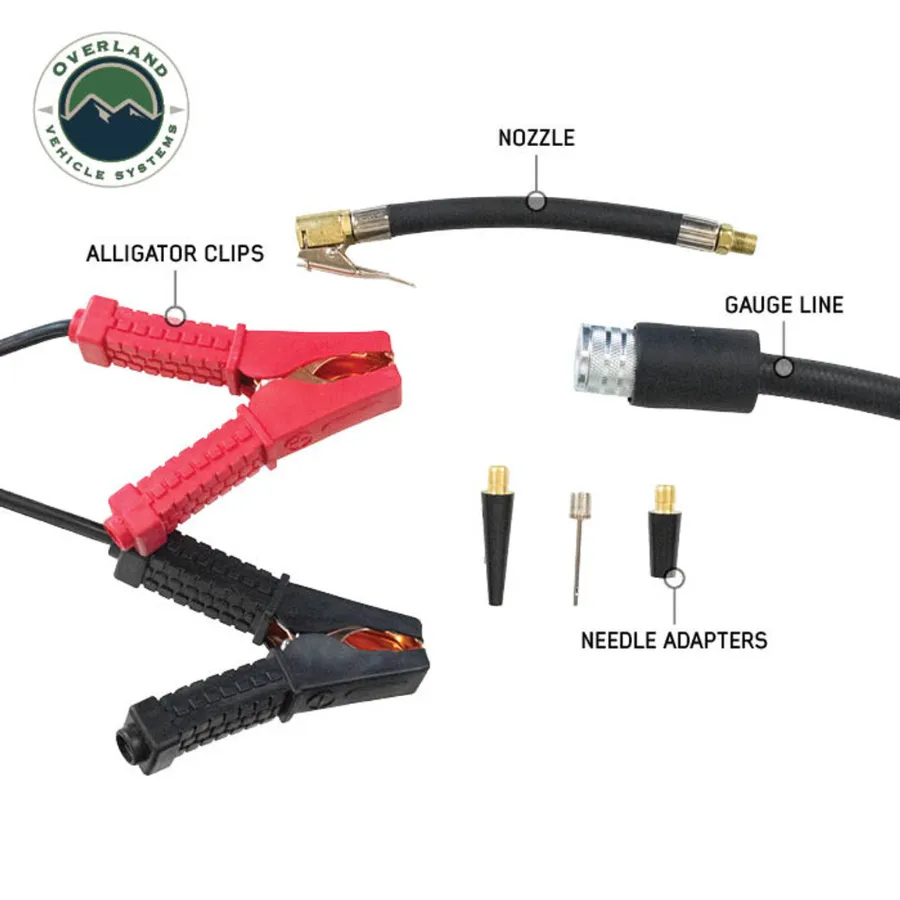 OVS EGOI Portable Single/Dual Motor Digital Air Compressor System With Control Panel, Storage Bag, Hose & Attachments