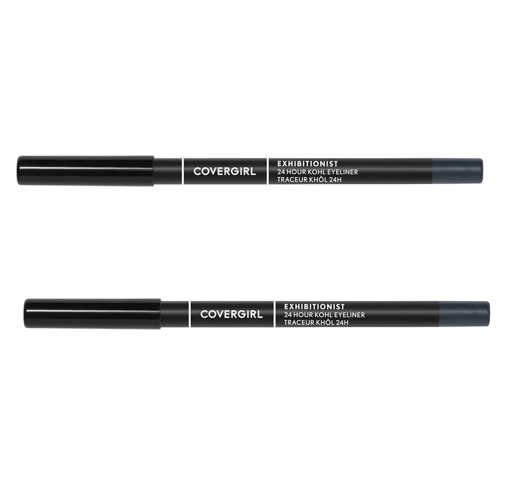 Pack of 2 CoverGirl Exhibitionist 24 Hr Kohl Eyeliner, Charcoal 200
