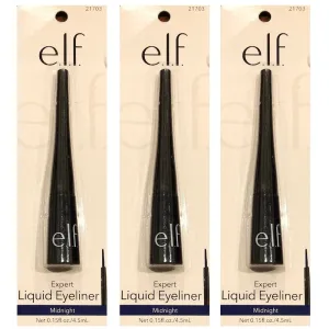 Pack of 3 e.l.f. Expert Liquid Eyeliner, Midnight (21703)