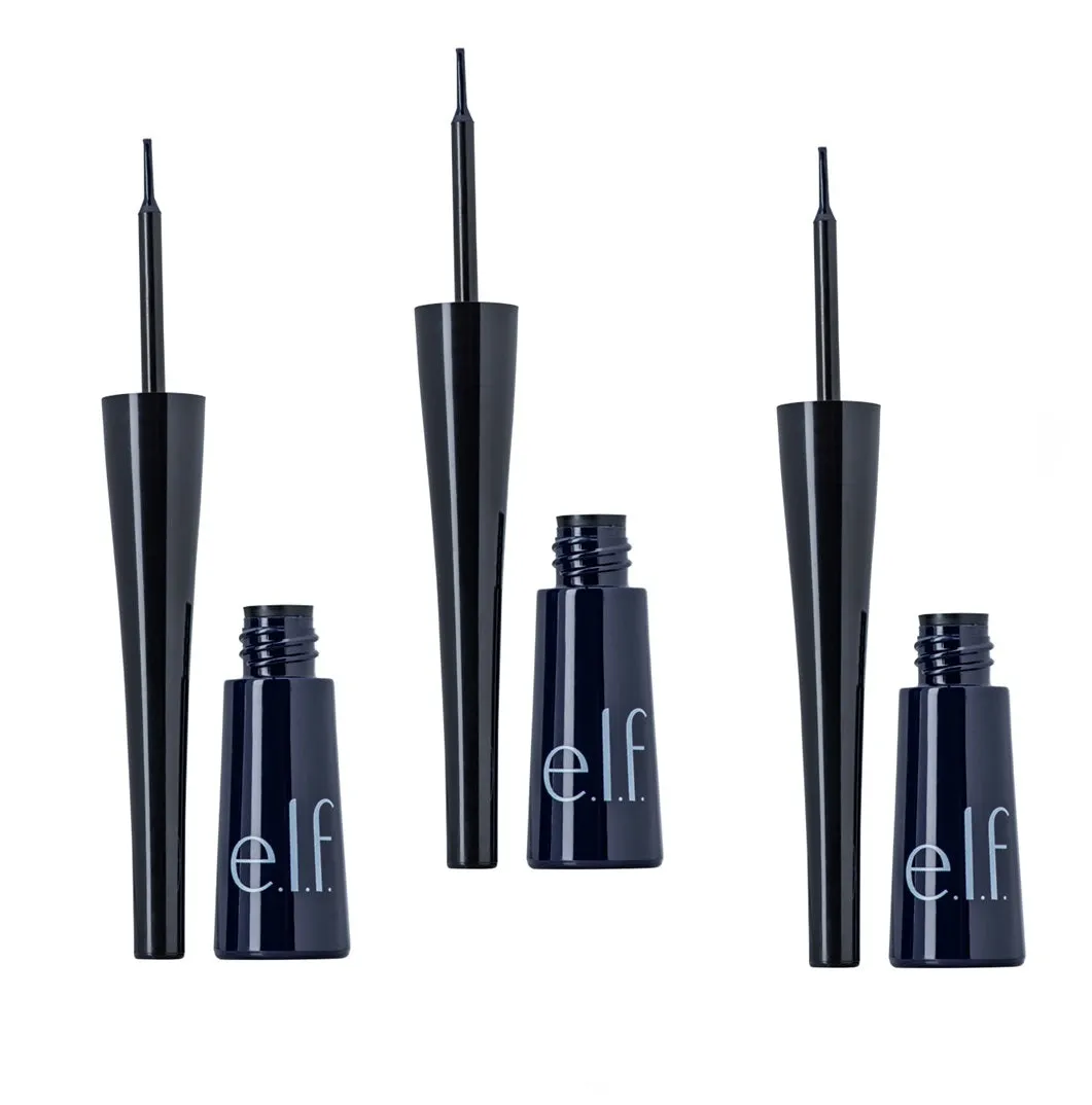 Pack of 3 e.l.f. Expert Liquid Eyeliner, Midnight (21703)