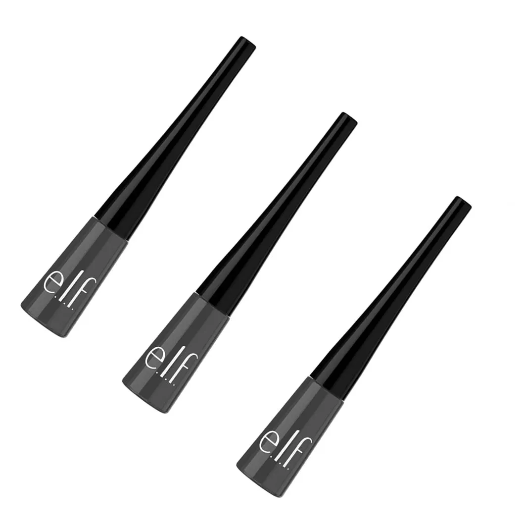 Pack of 3 e.l.f. Expert Liquid Eyeliner, Midnight (21703)