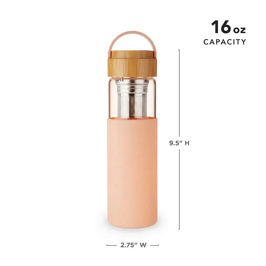 Paige Glass Travel Mug in Coral by Pinky Up
