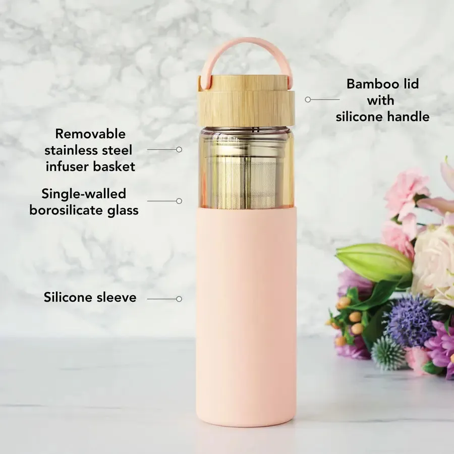 Paige Glass Travel Mug in Coral by Pinky Up