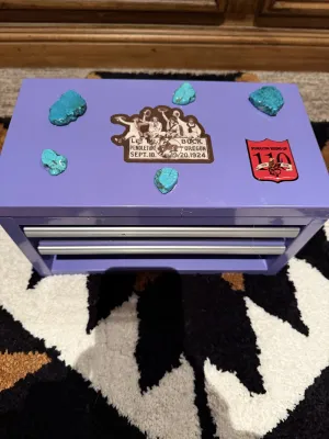 Pendleton Metal Jewelry/Tool/Misc BOX  in purple
