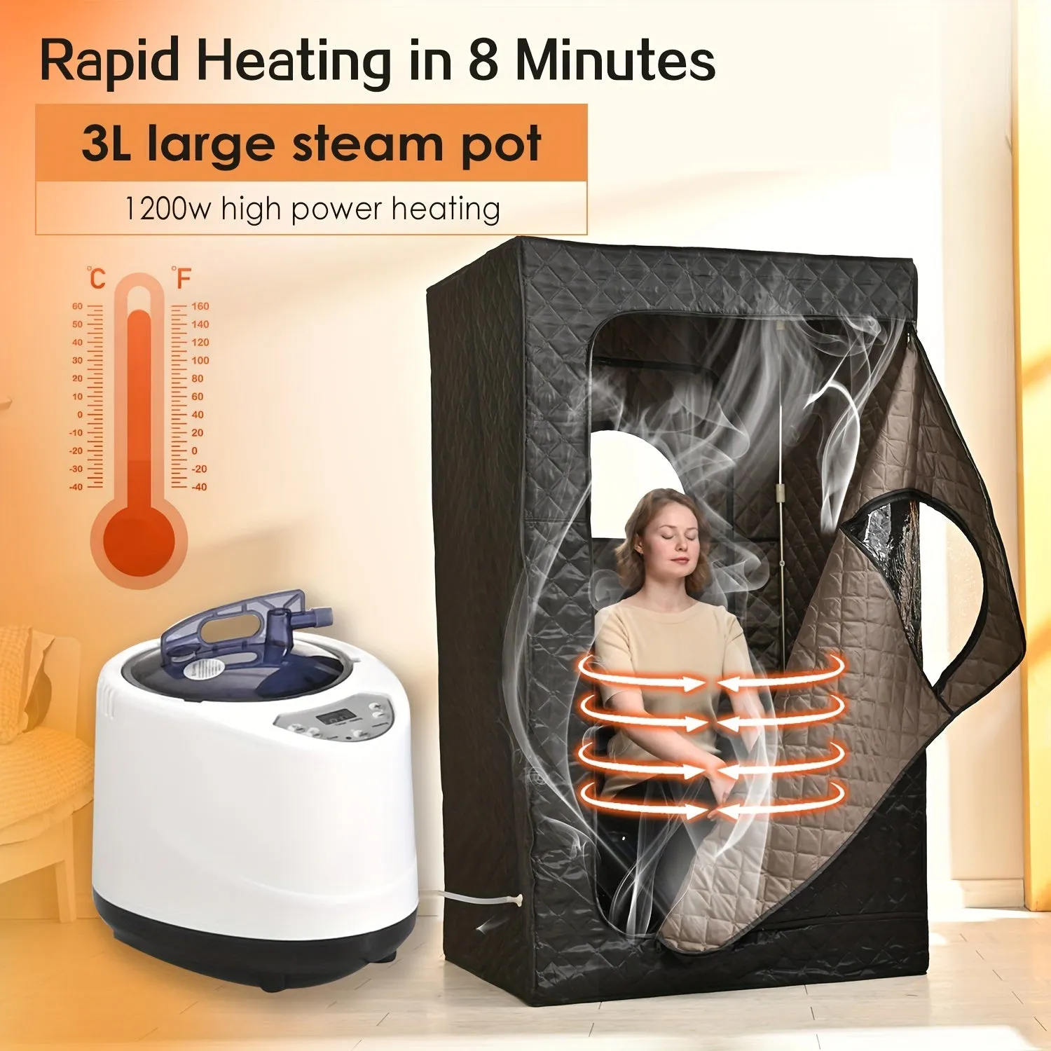 Personal Steam Sauna Spa Tent with Remote Control & Timer