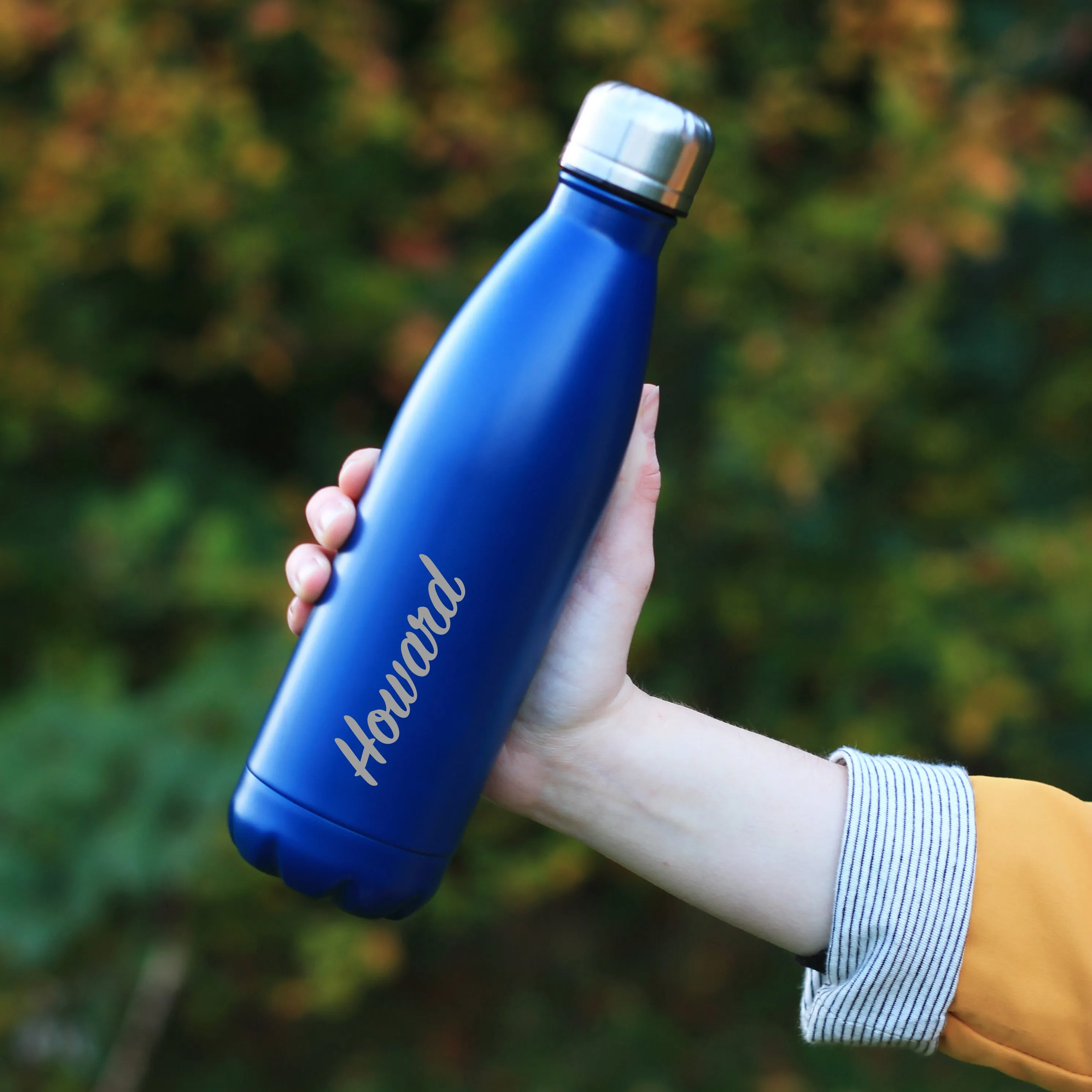 Personalised Pastel Laser Engraved Double Walled Water Bottle