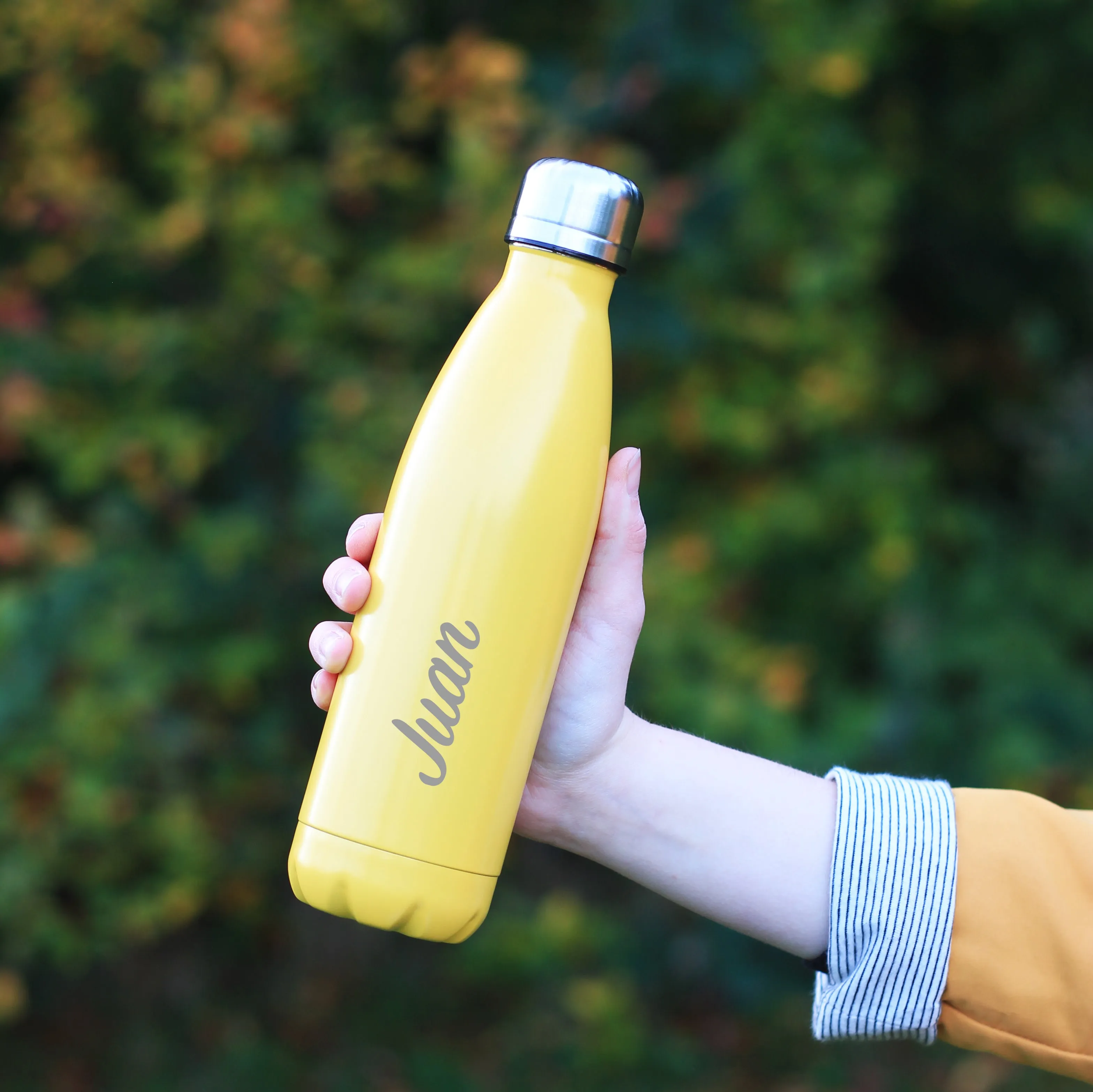 Personalised Pastel Laser Engraved Double Walled Water Bottle