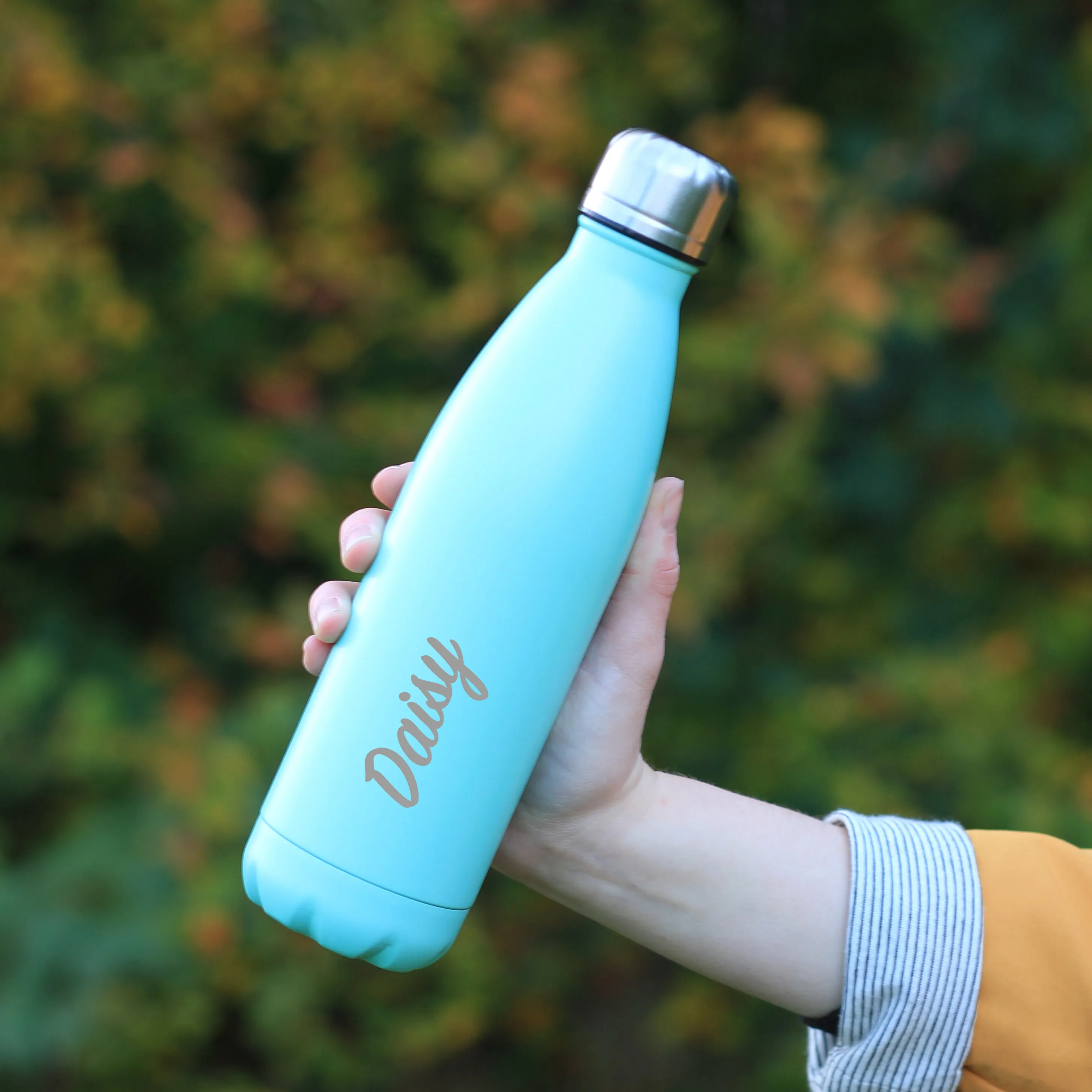 Personalised Pastel Laser Engraved Double Walled Water Bottle