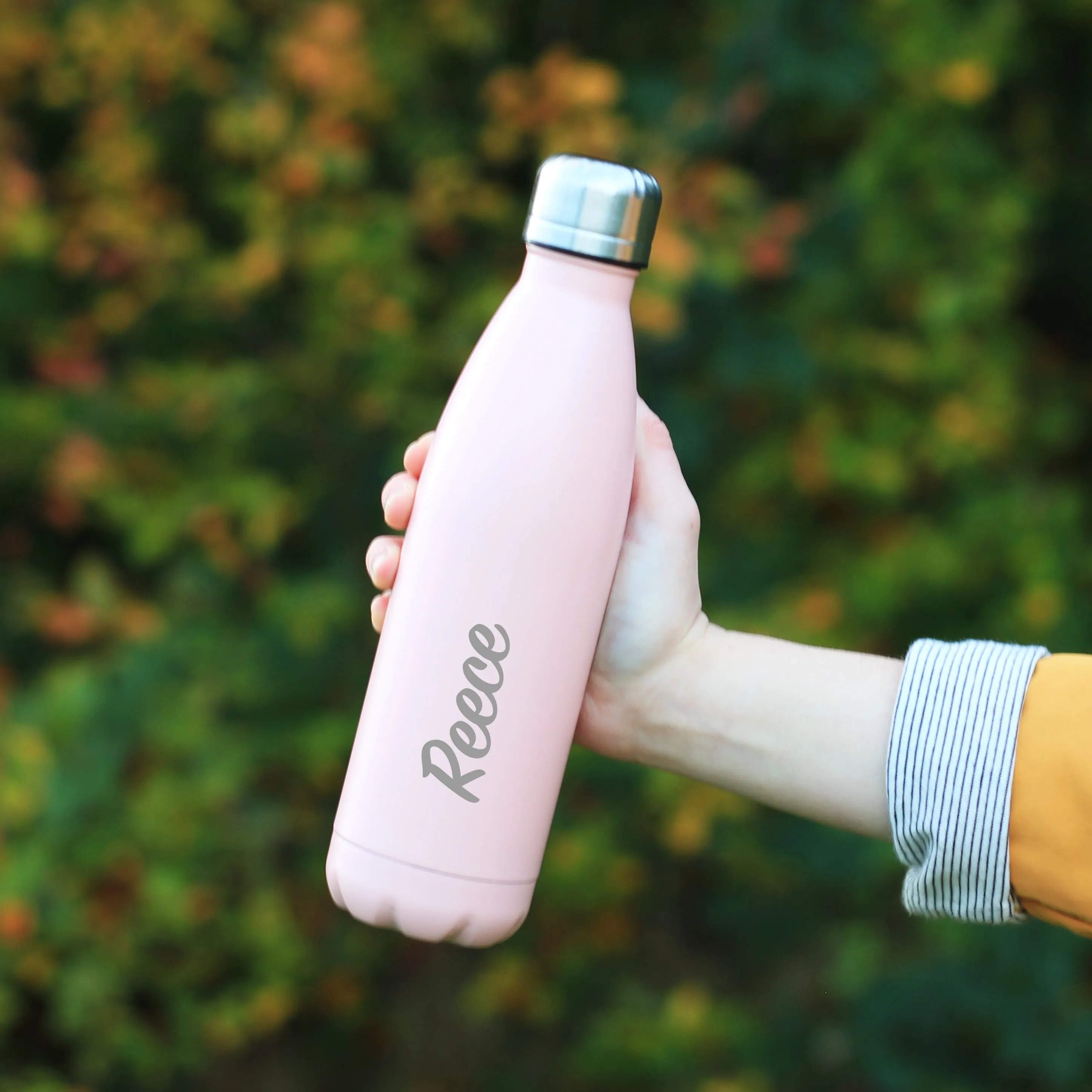 Personalised Pastel Laser Engraved Double Walled Water Bottle