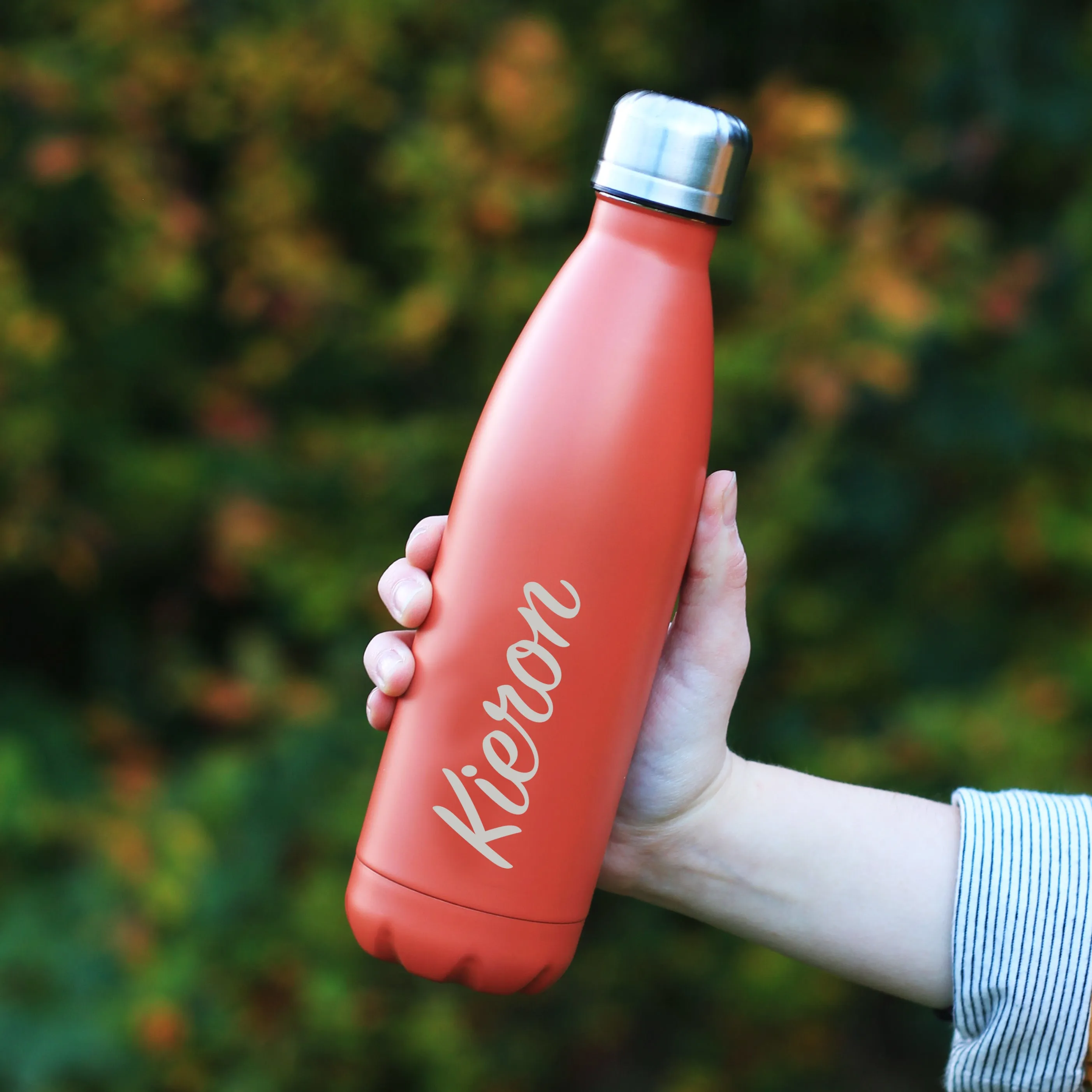 Personalised Pastel Laser Engraved Double Walled Water Bottle
