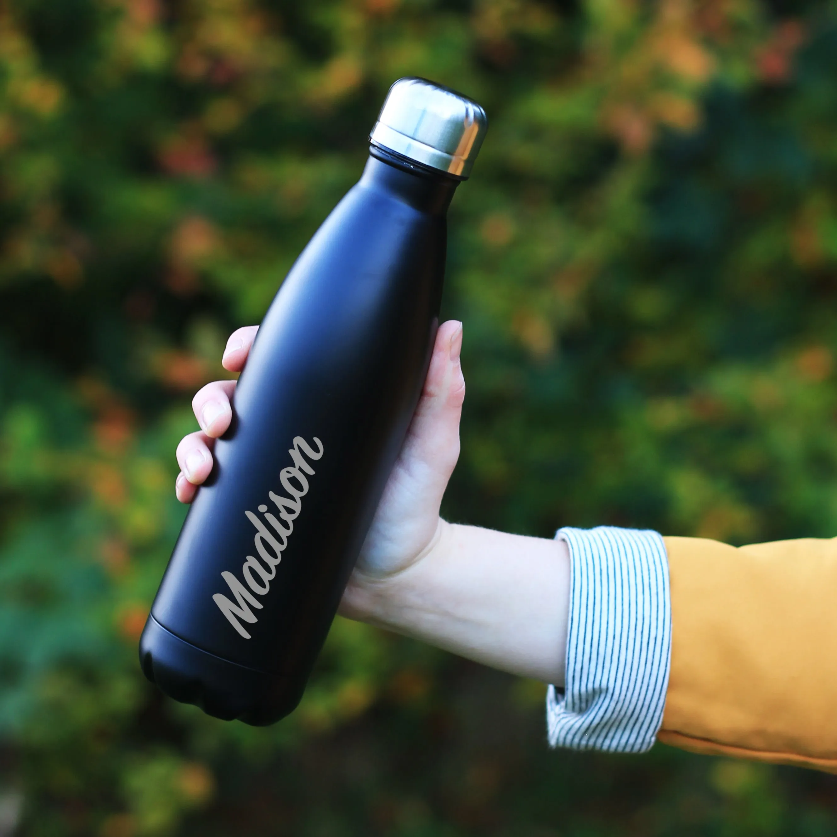 Personalised Pastel Laser Engraved Double Walled Water Bottle