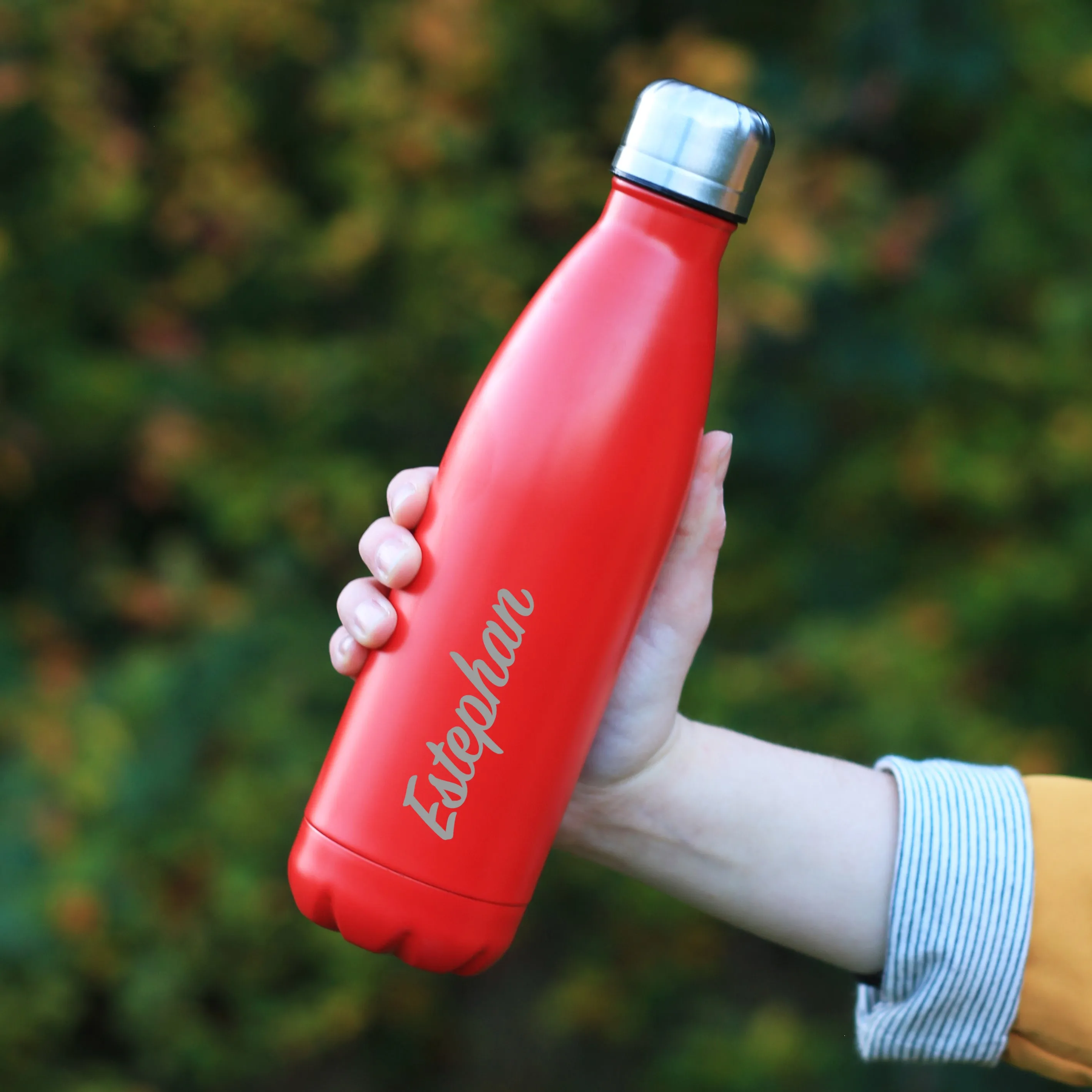 Personalised Pastel Laser Engraved Double Walled Water Bottle