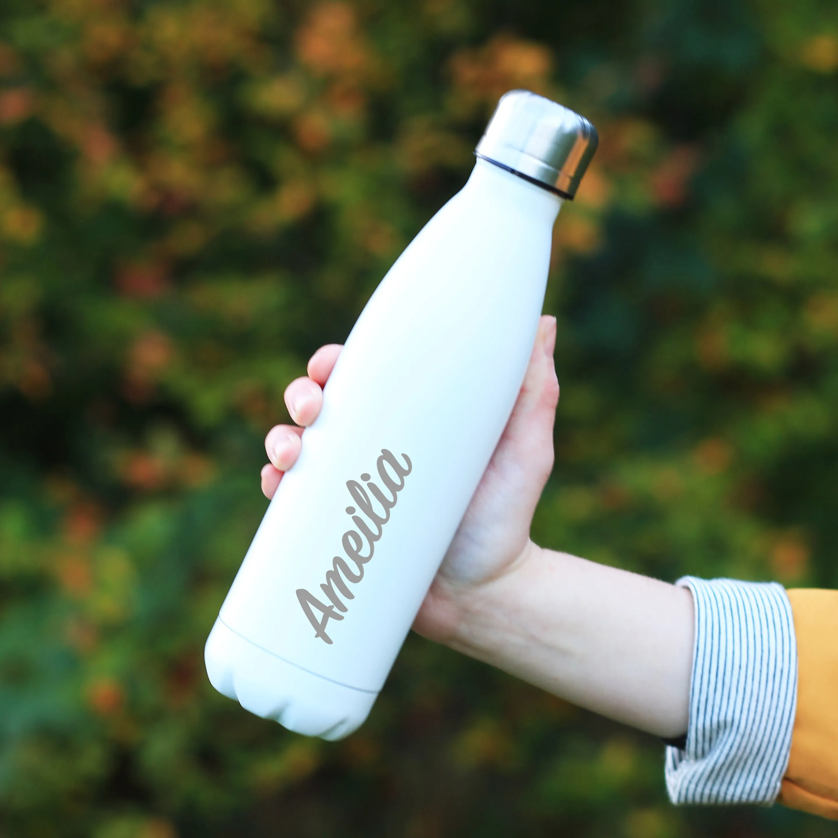 Personalised Pastel Laser Engraved Double Walled Water Bottle