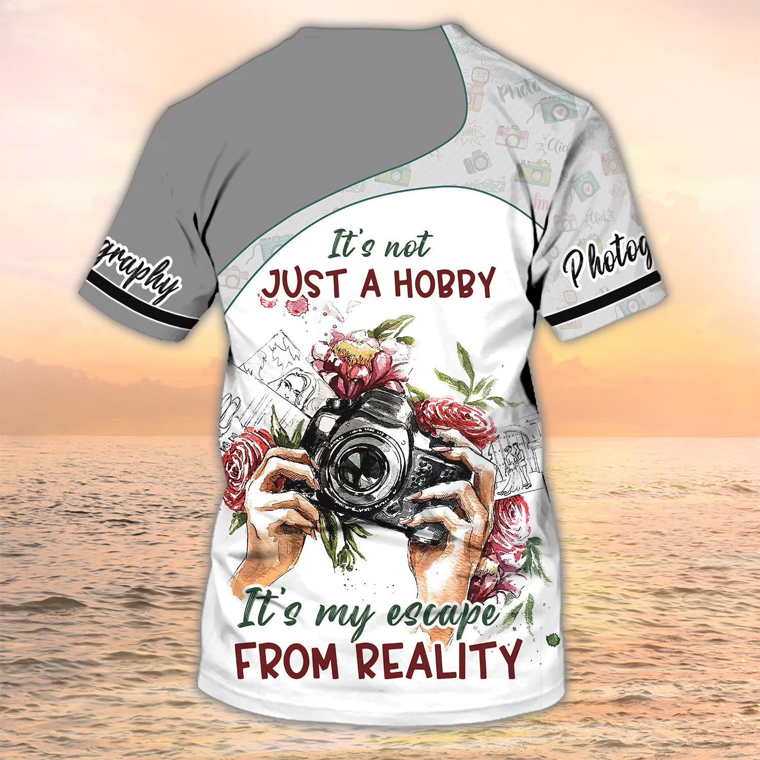 Photographer Shirts Camera Pattern Design Shirts Photography Custom Tshirt