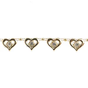 Plastic Trim - Heart W/ Stone 5yds 18mm