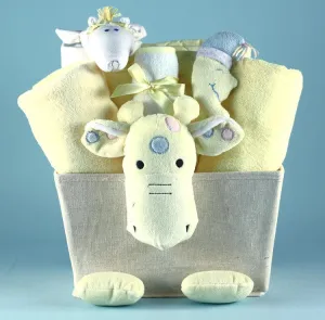 Plush Giraffe Baby Shower Gift Basket
