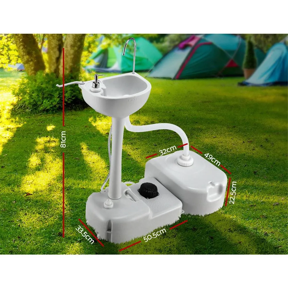 Portable Camp Wash Basin 43L with Grey Water Storage