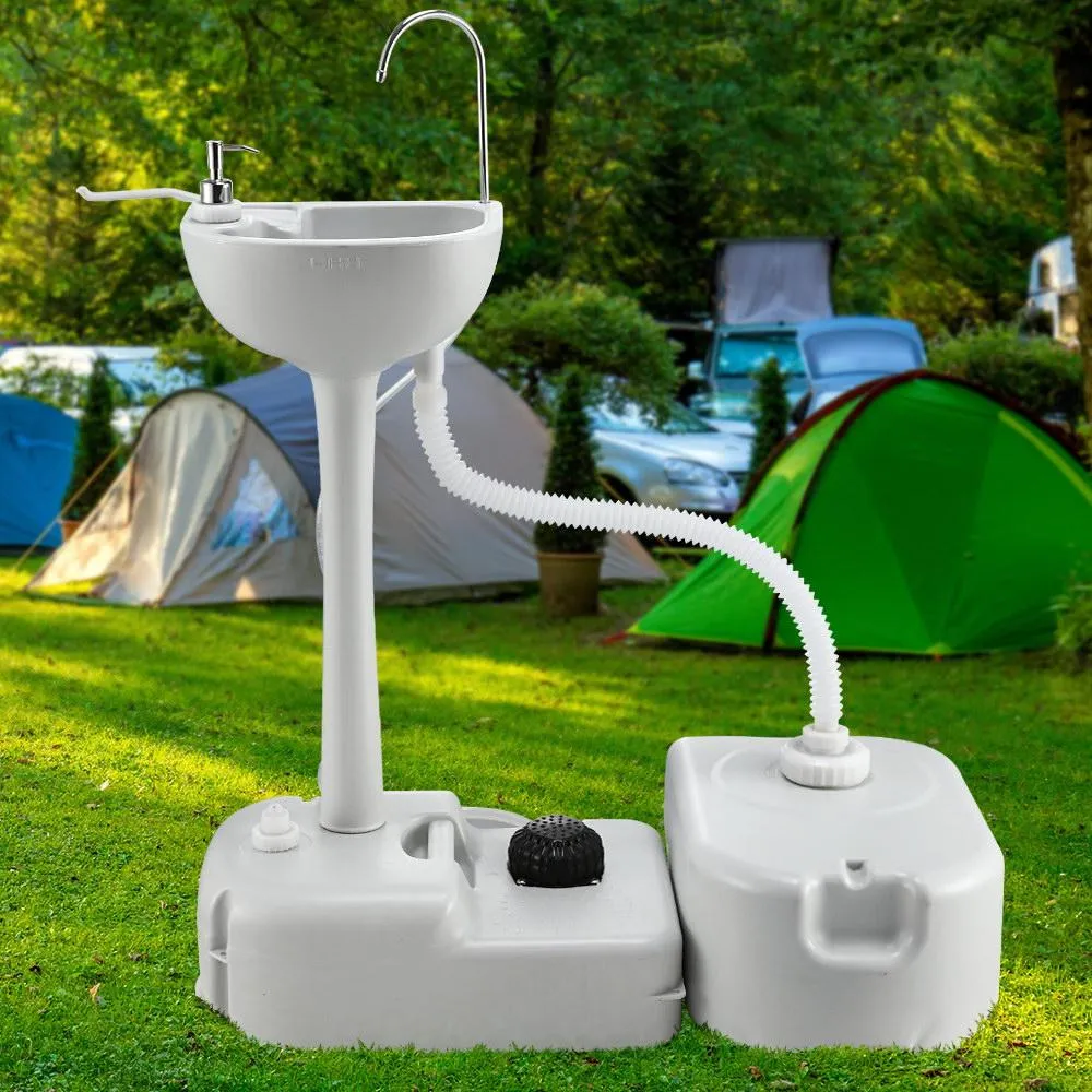 Portable Camp Wash Basin 43L with Grey Water Storage