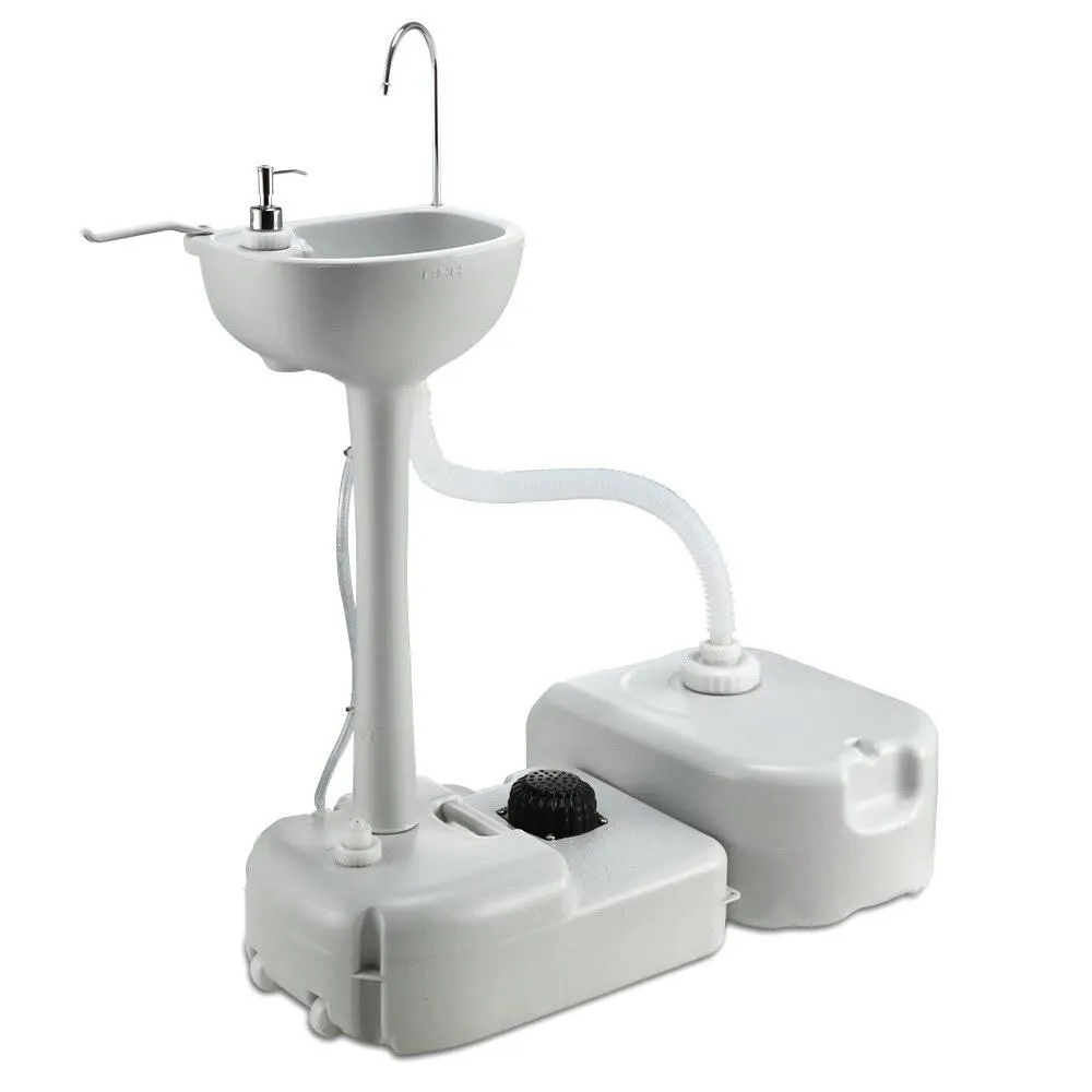 Portable Camp Wash Basin 43L with Grey Water Storage
