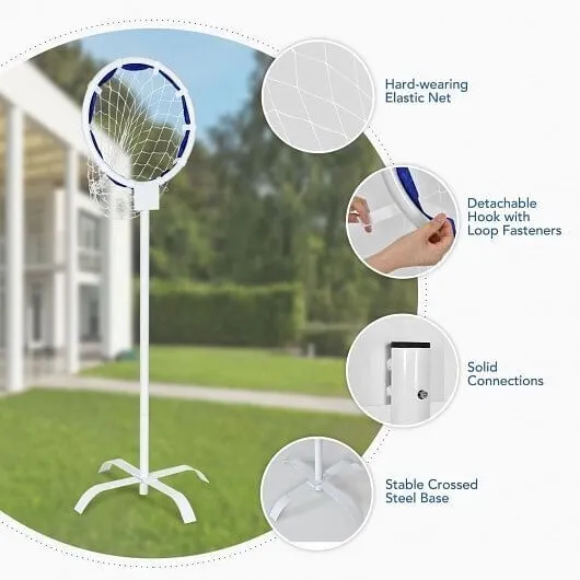 Portable Metal Flying Disc Stand with Storage Bag - Color: White