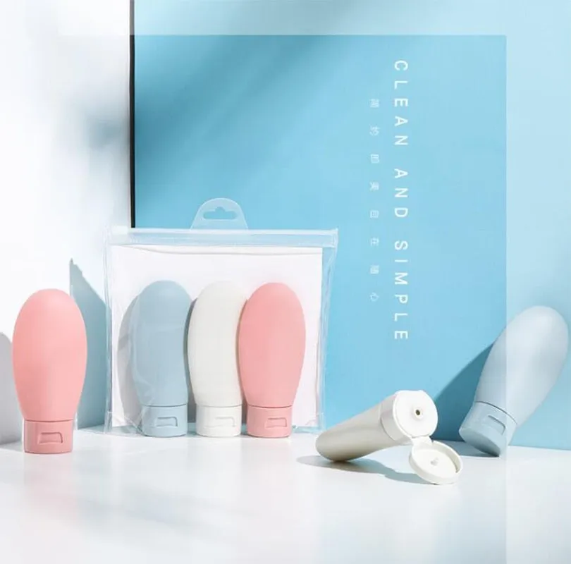 Portable Skincare Silicone Travel Bottles Set
