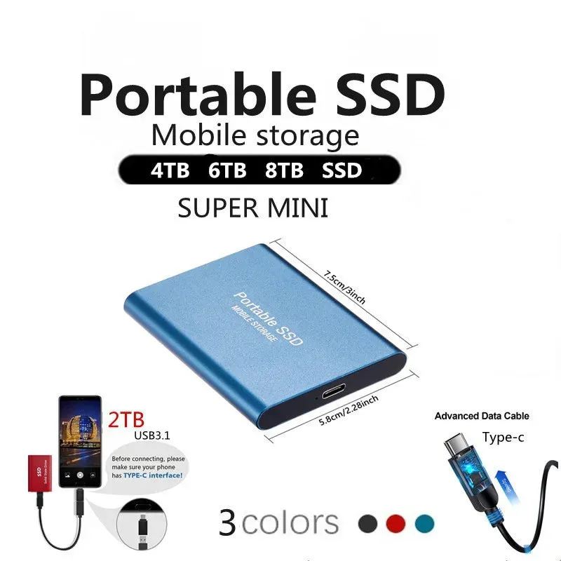 Portable SSD 1TB High-Speed External Storage hard drive