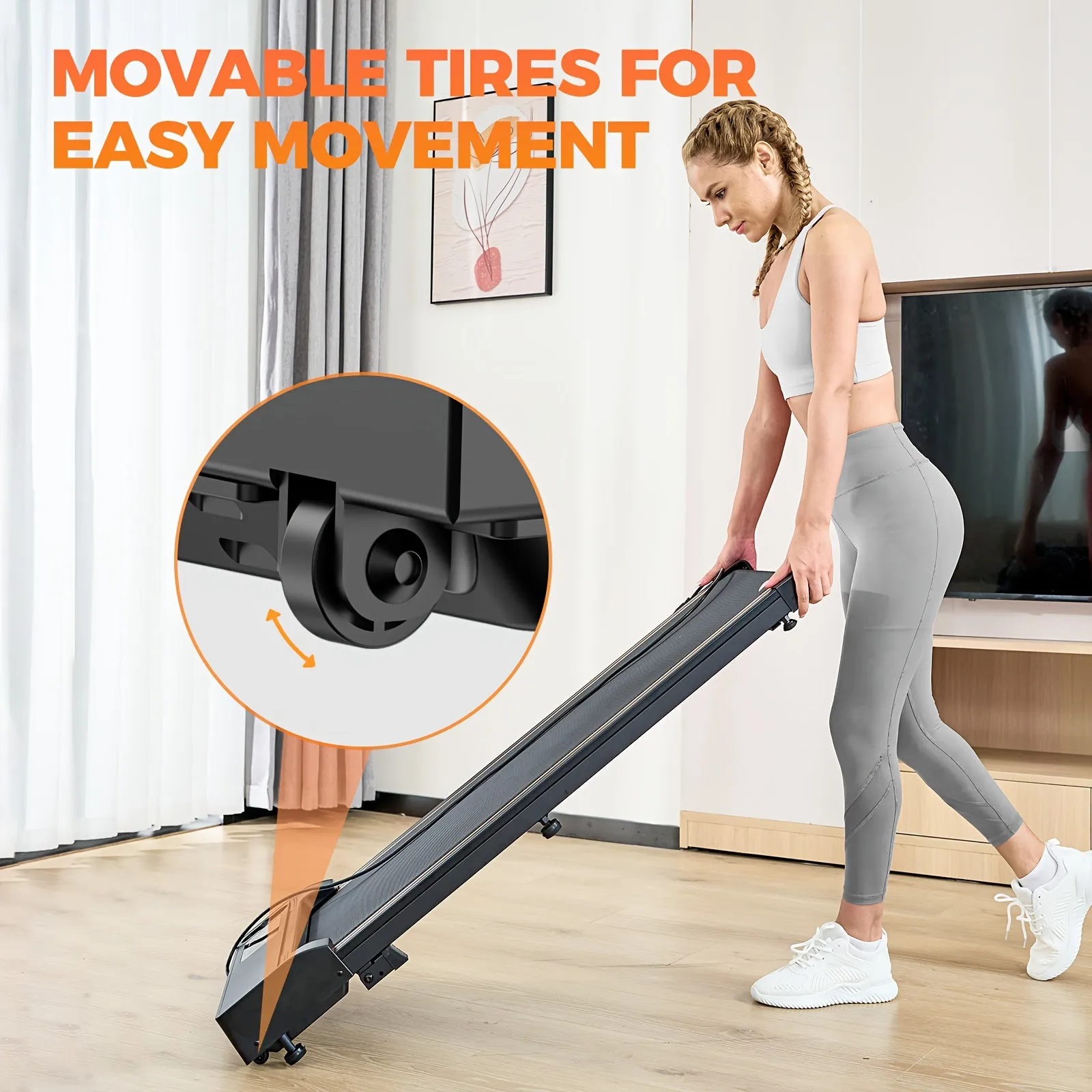 Portable Under Desk Quiet 2-in-1 Walking & Jogging Treadmill