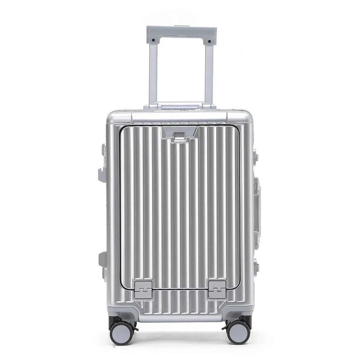 PRIME CHECKED SUITCASE SILVER | PORTABLE USB-C CHARGER