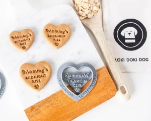 "Mommy's Midnight Kiss" Heart Shaped Cookie Cutter with Paw Print