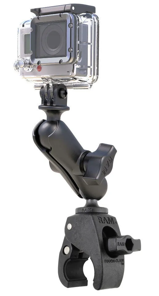 RAM® Tough-Claw™ Double Ball Mount with Universal Action Camera Adapter (RAP-B-400-GOP1U)