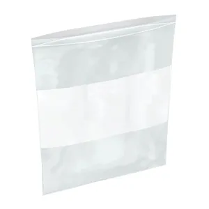 Reclosable Poly Bags - White Block - 12" x 15" - 2 Mil - 1,000 / Case