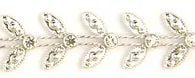 Rhinestone Banding 1-Row Fancy Leaves SS11.5 Crystal/Silver