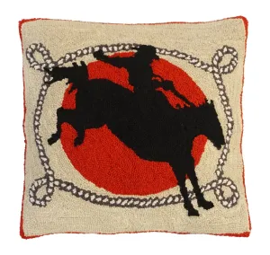 Ride Em 20"X20" Hooked Pillow