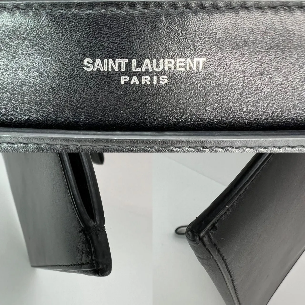 Saint Laurent Black Smooth Leather I-Pad Case Clutch