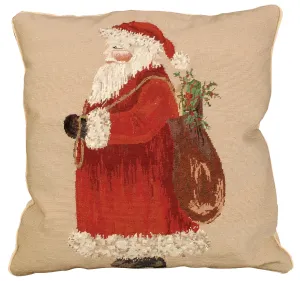 Santa 18" x 18" Petit Point Pillow