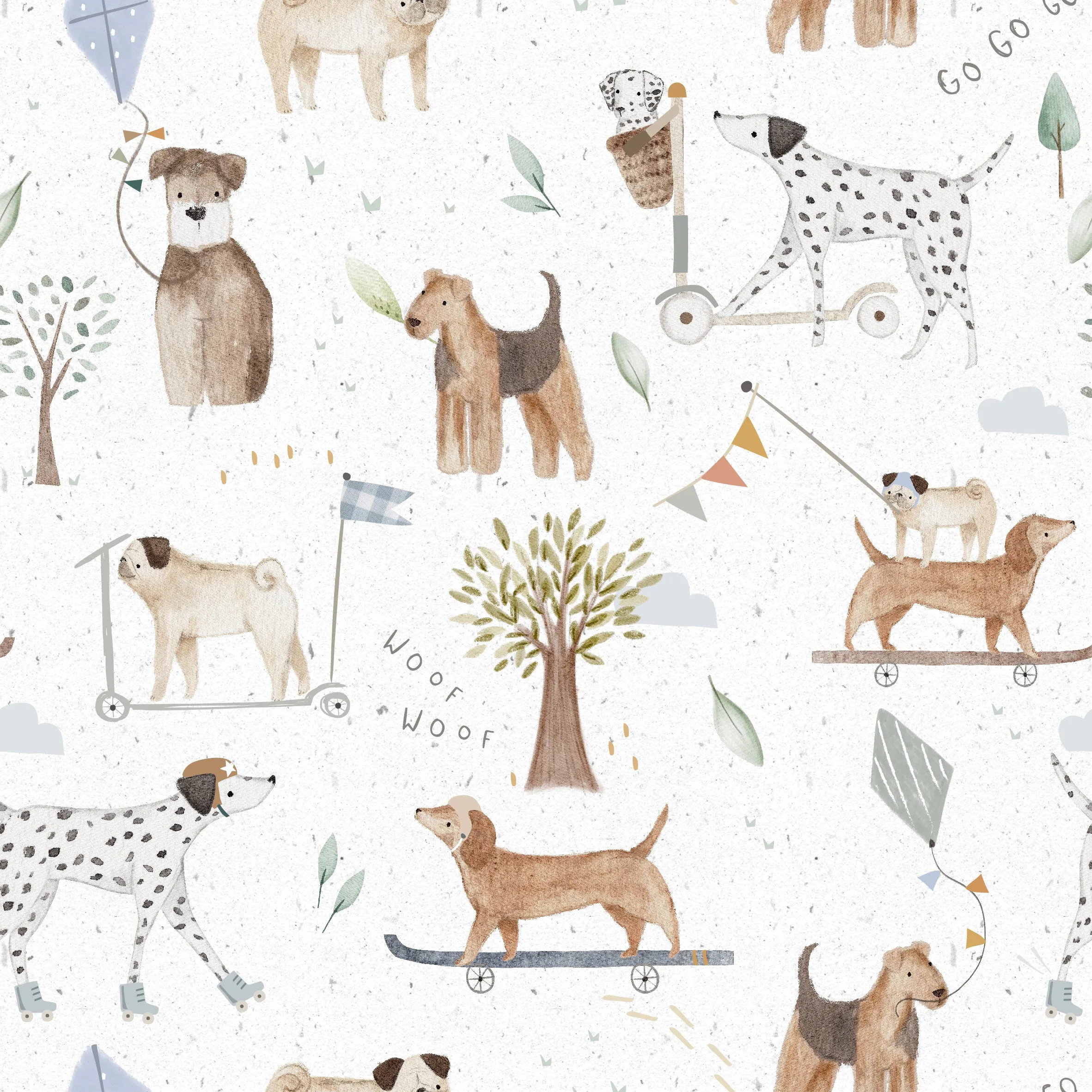 Scootin' Pups Quilted Bamboo Blanket 40x60