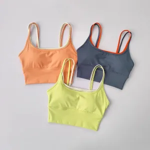 Seamless Push Up Sports Bra Women - Fitness Running Strappy Yoga Bra, Removable Pads, Brassiere Sport Workout Gym Crop Tops