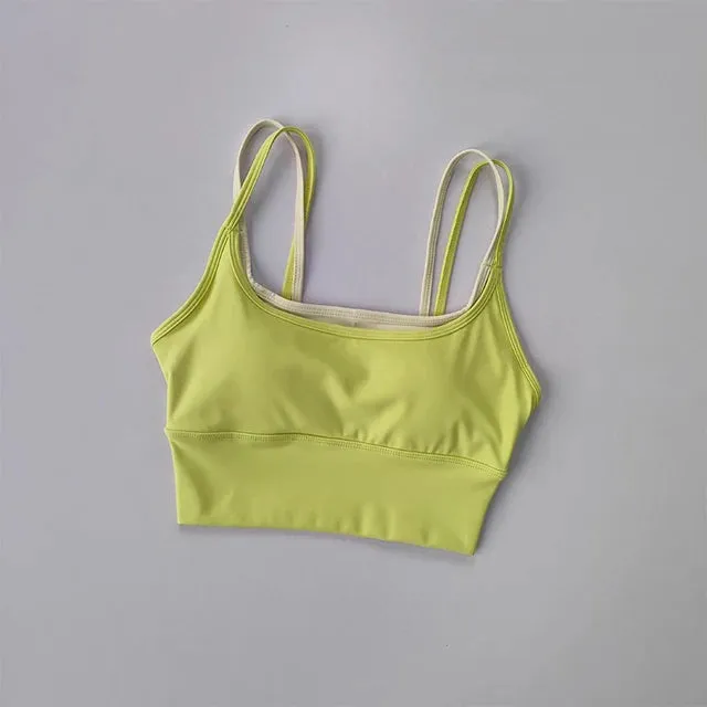 Seamless Push Up Sports Bra Women - Fitness Running Strappy Yoga Bra, Removable Pads, Brassiere Sport Workout Gym Crop Tops