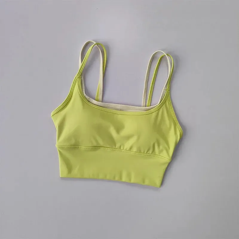 Seamless Push Up Sports Bra Women - Fitness Running Strappy Yoga Bra, Removable Pads, Brassiere Sport Workout Gym Crop Tops