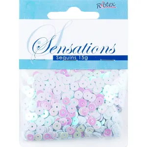 SENSATIONS SEQUINS FLAT AB WHITE 5MM 15G