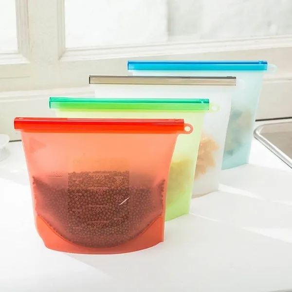 Silicone Fresh Bags Sealing Storage Home Food Kitchen Organization Gadgets