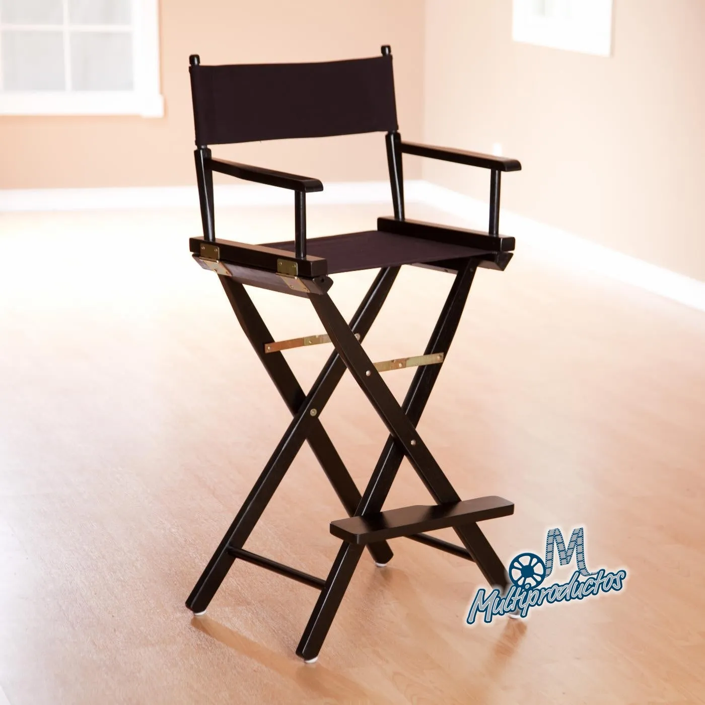 SILLA DE DIRECTOR ALTA 30" MADERA - Negra