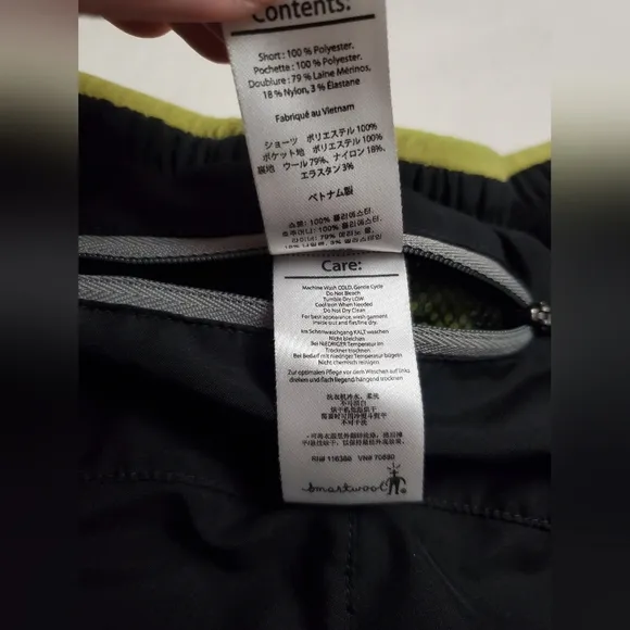 Smartwool PHD Black Athletic Shorts 7&quot; Inseam Classic Gym Athleisure Size Small