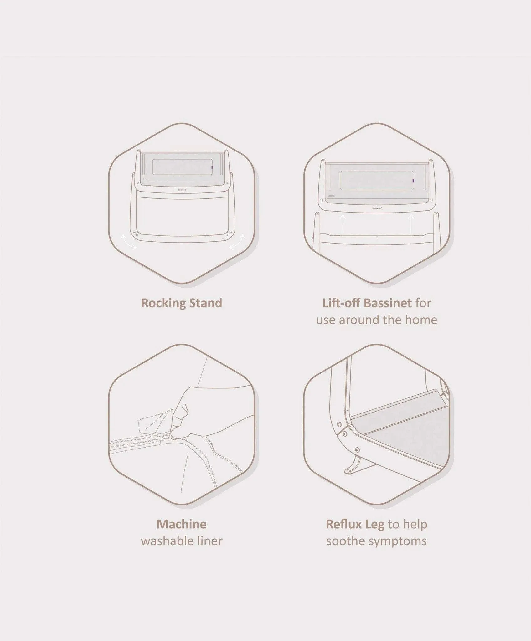 SnuzPod 4 Bedside Crib - The Natural Edit Oak