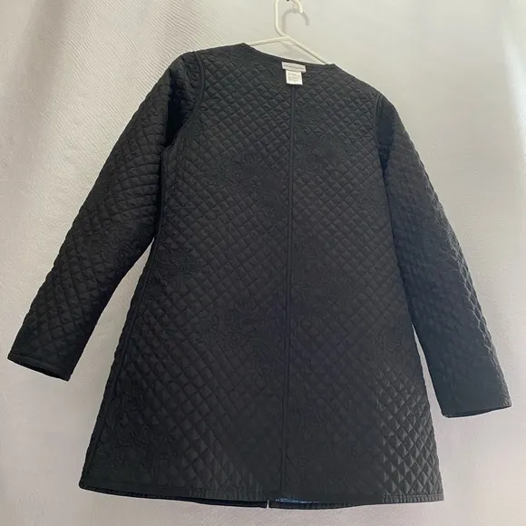 Soft Surroundings blue  and black reversible quilted jacket size S
