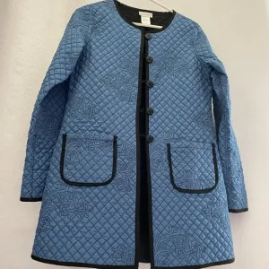 Soft Surroundings blue  and black reversible quilted jacket size S