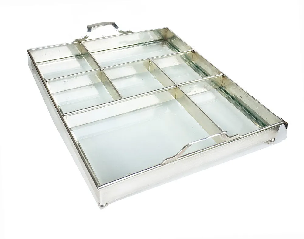 SOLD American Tiffany Sterling Silver Tray Frame with Inserts and Clear Glass Liner