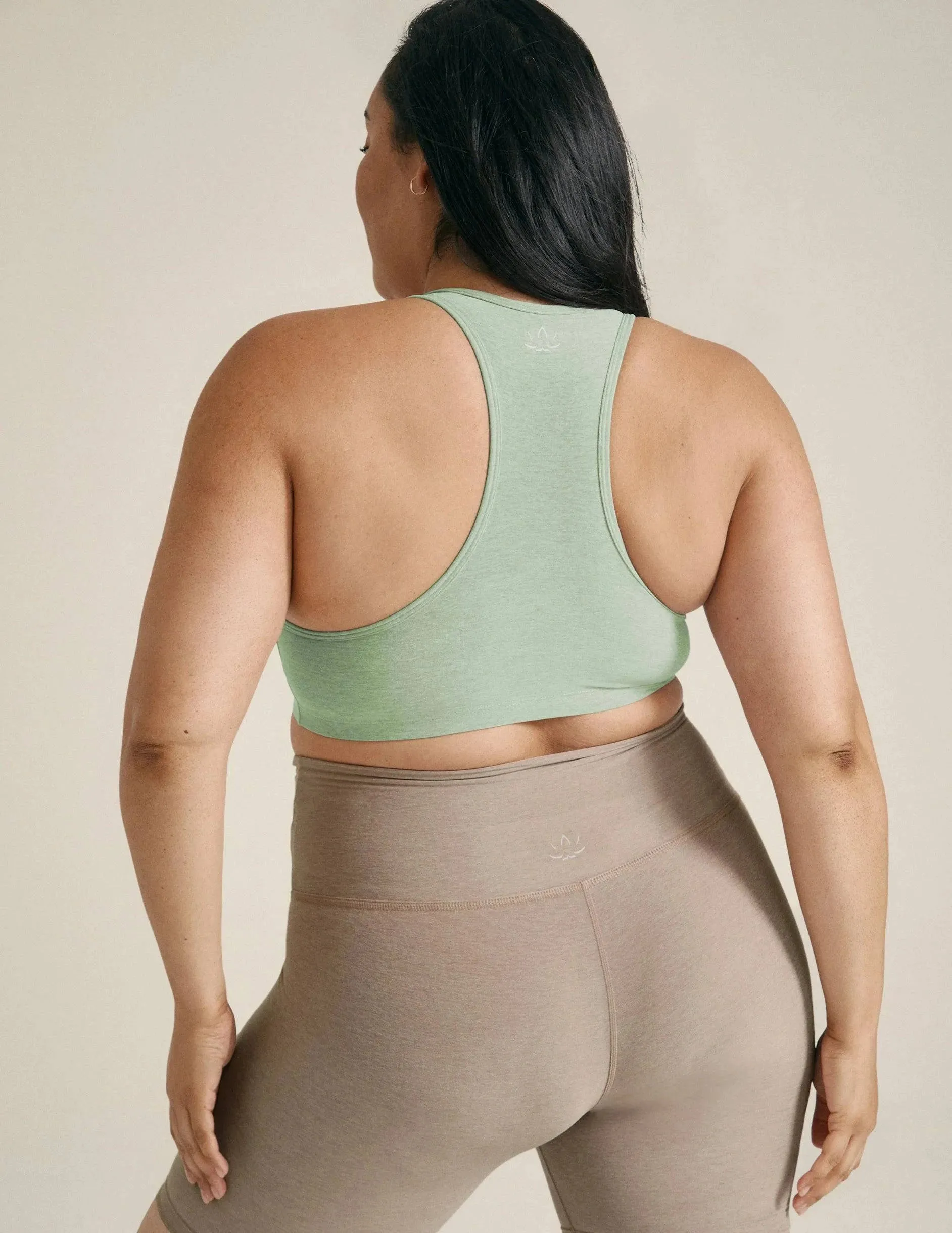 Spacedye Lift Your Spirits Bra by Beyond Yoga | Minty Slate Hthr