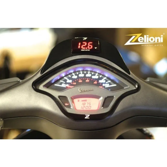 Speedometer Cover ZELIONI Black   Koso Voltmeter | Vespa Sprint 50-150cc 2T /4T
